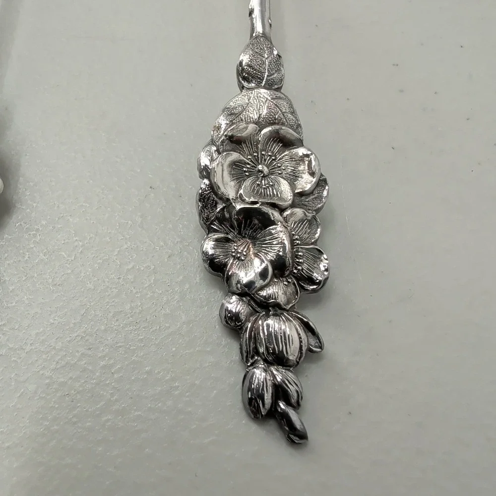 Reed & Barton Silverplate Floral Serving Set 5pc Harlequin Condiment Set of 5